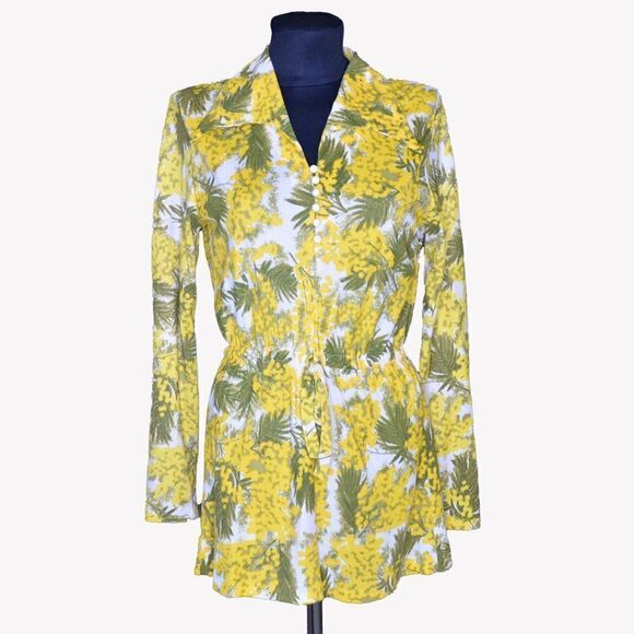 Vintage 1970s GoGo Groovy Patterned Mini Dress/Tunic Sz XS - Picture 1 of 8